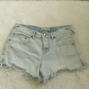 Free People Women's Light Blue Denim Shorts